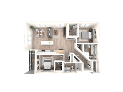 3D Floor Plan Image of 2G Option 2